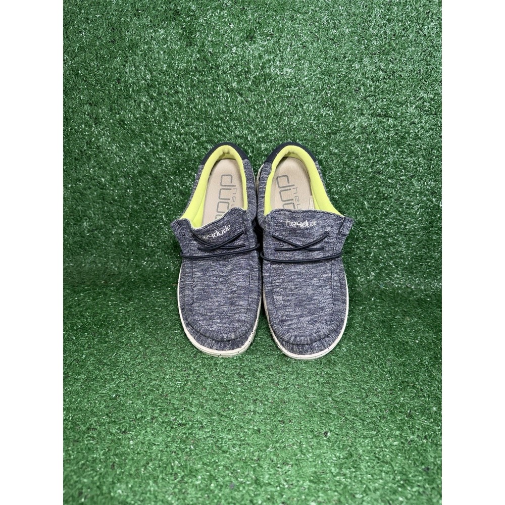 Hey Dude Shoes Boys Size‎ 4 Womens Size 5 Wally Blue Slip On Comfort Sneakers - Picture 5 of 9